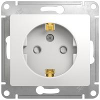 Розетка однопостовая Schneider Electric Glossa с заземлением белый