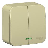 Выключатель 2-кл. Schneider Electric Blanca с подсветкой бежевый
