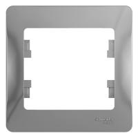 Рамка однопостовая Schneider Electric Glossa алюминий