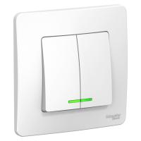 Выключатель 2-кл. Schneider Electric Blanca с подсветкой белый