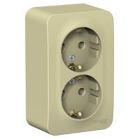 Розетка двухпостовая Schneider Electric Blanca с заземлением бежевый