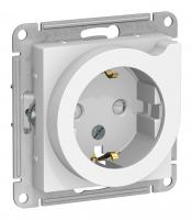 Розетка однопостовая Schneider Electric AtlasDesign с заземлением с защитными шторками белая