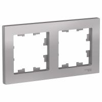 Рамка двухпостовая Schneider Electric Atlas Design алюминий