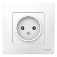Розетка однопостовая Schneider Electric Blanca без заземления белый