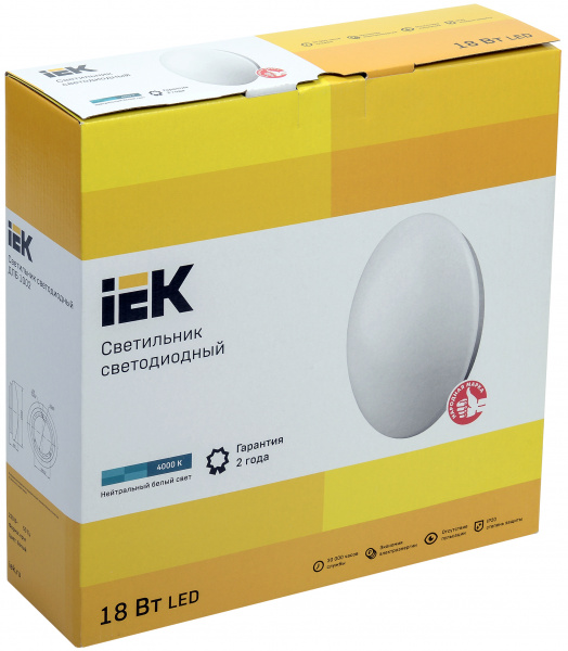 Светильник светодиодный IEK 4000К 18 Вт