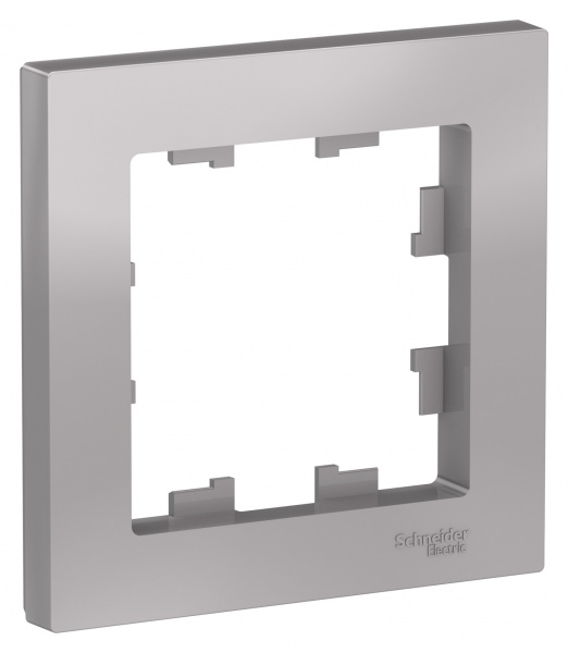 Рамка однопостовая Schneider Electric Atlas Design алюминий